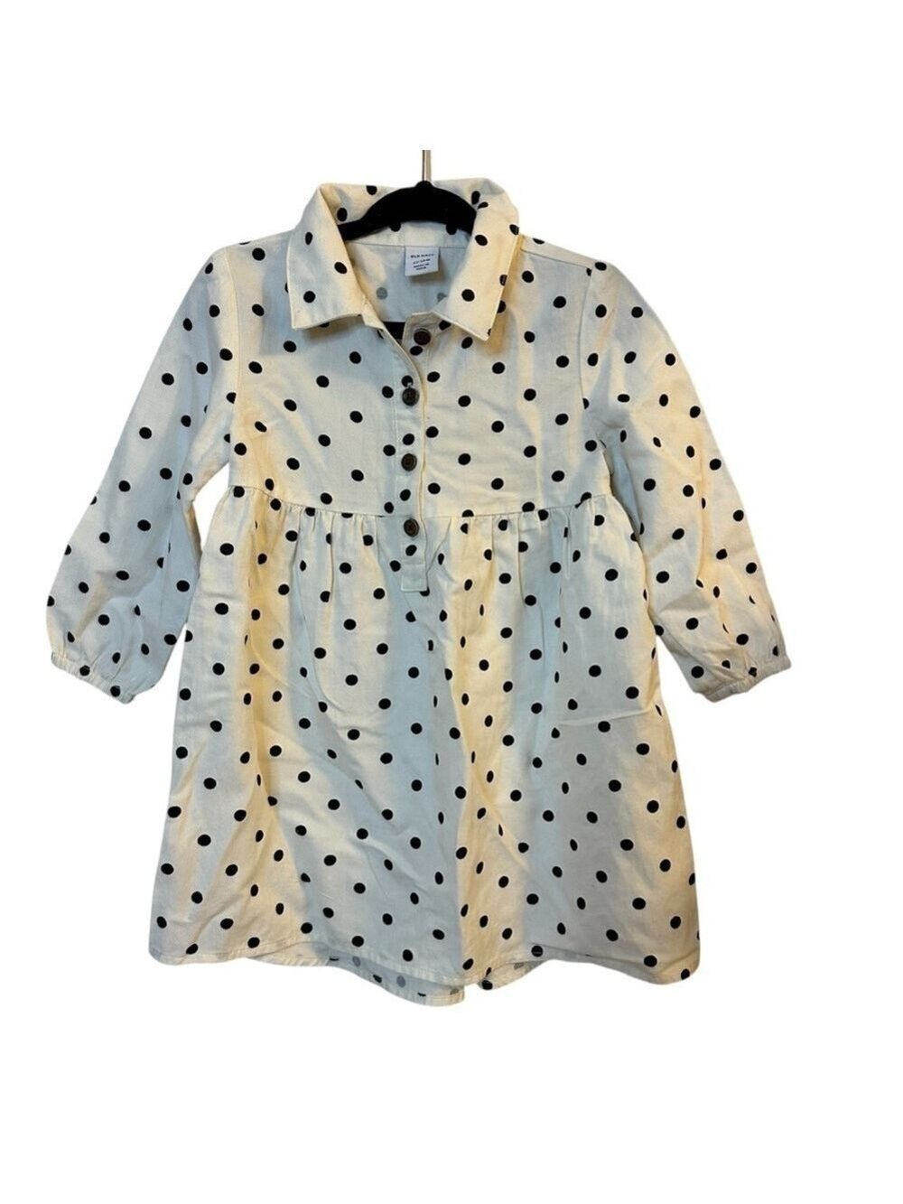 Old Navy Polka Dot Printed Long-Sleeve Button Front Shirt Dress for Baby Girl